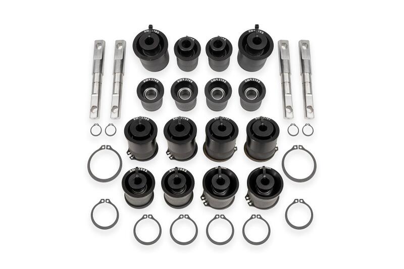 Chevrolet Corvette Control Arm Bushing Kit - Front + Rear - BMR Suspension - Machined 6061 Billet Aluminum - Black - `97-`04 Chevrolet Corvette Control Arm Bushing Kit - Front + Rear - BMR Suspension - Machined 6061 Billet Aluminum - Black - `97-`04